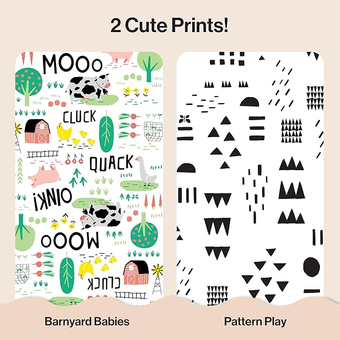 The Honest Company Comfort Dry Disposable Diapers for Sensitive Skin, Hypoallergenic, Fragrance-Free, Barnyard Babies + Pattern Play, Club Box, Size 7 (41 lbs), 32 Count