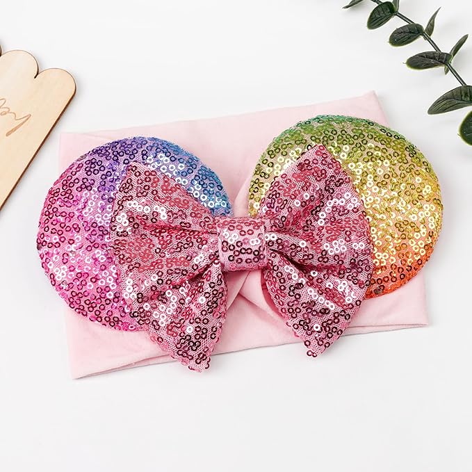 1PC Mouse Ears Headband/Headwrap - Toddler, Baby, Kids - Party supplies - Pink Sequin