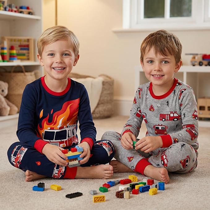 DAUGHTER QUEEN Boys 100% Cotton Long Sleeve Pajamas Size 18Months-12Years
