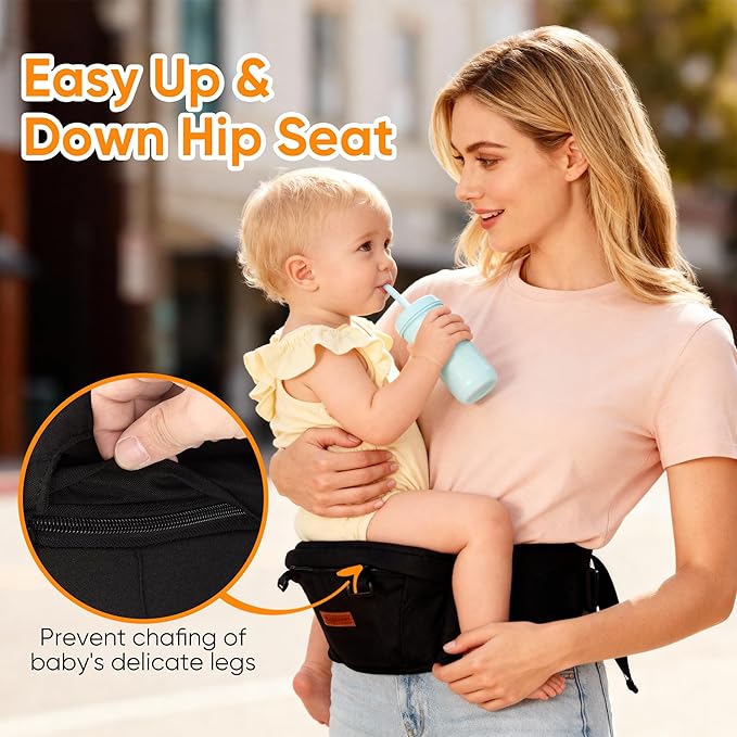 Baby Carrier, 6-in-1 Baby Carrier Newborn to Toddler, Babys Carriers with Hip Seat Lumbar Support 7-45 lbs, Baby Soft Carrier for All Seasons & Positions