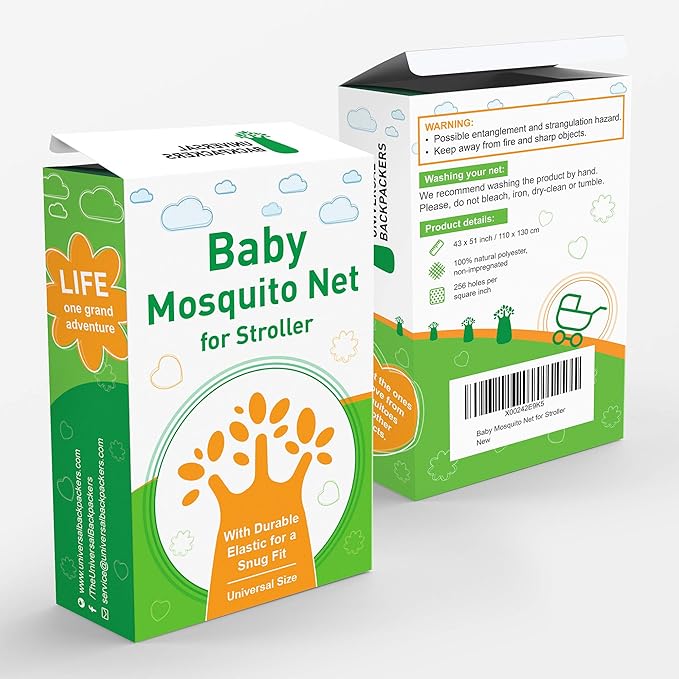 Baby Mosquito Net for Stroller, Car Seat & Bassinet – Premium Infant Bug Netting for Jogger, Carrier & Pack N Play – Toddler Canopy & Gift Packaging White