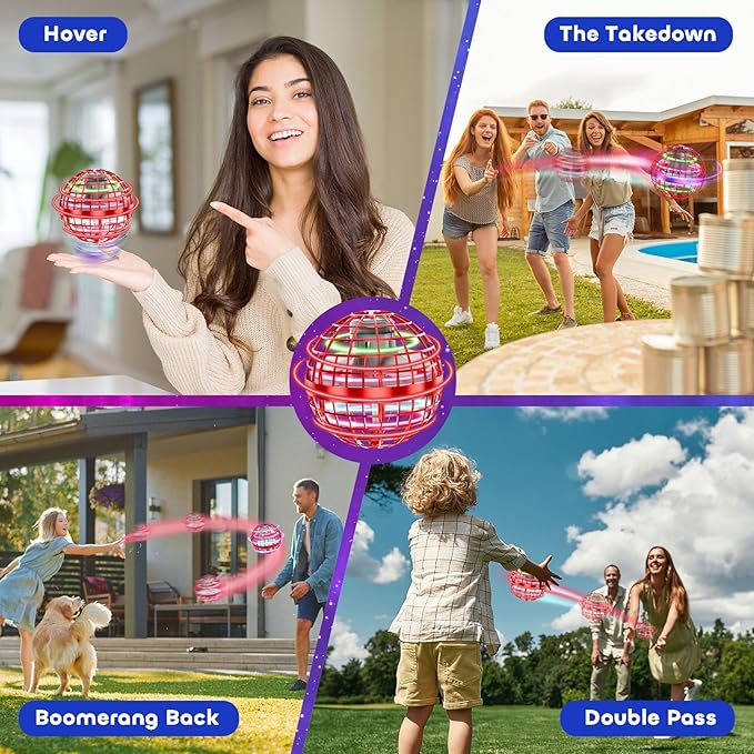Tikduck Flying Orb Ball 2026 Toys Soaring Hover Boomerang Spinner Hand Controlled Mini Drone Cosmic Globe Spinning Kids Outdoor Fly Toy Birthday Gift Cool Stuff for Boys Girls 6 7 8 9 10+ Year Old