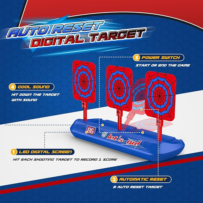 Shooting Toys for 3-12 Year Old Boys with Foam Dart, Shooting Game Toys Gifts for 3-12 Years Old Kids, Targets Toy for Boy Age 4-12, Xmas Gift