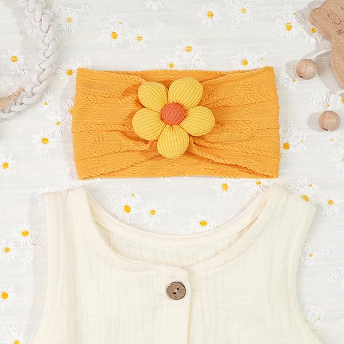 CÉLLOT 5 Pcs Baby Flower Headbands Baby Girls Nylon Headbands Soft Hairbands Hair Accessories for Newborn Infant Toddler Kids(Spring Summer Vibe)