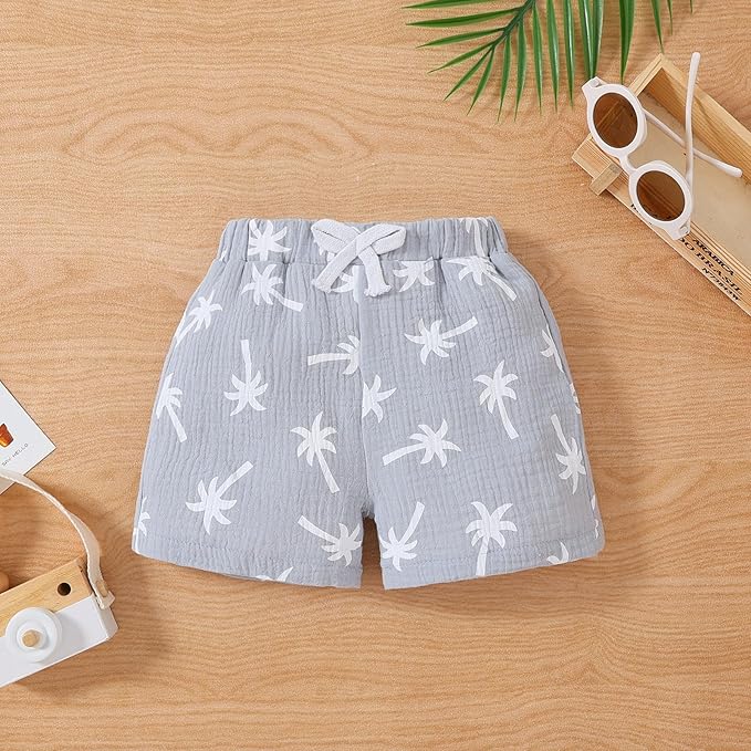 Yvowming 0-4T Toddler Baby Boy Clothes Kids Summer Truck Print T Shirt Short Set with Pockets