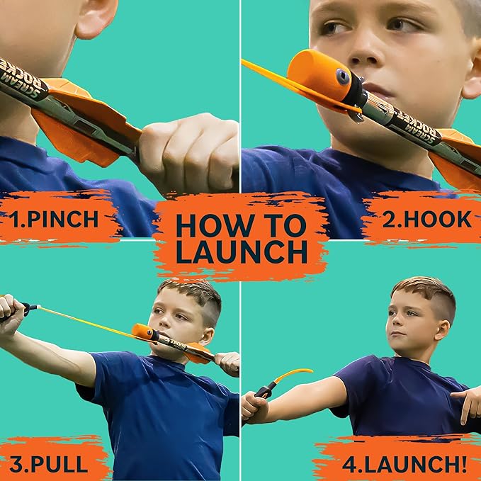 Toy Rocket Launcher for Kids: Best Easter Gifts for Boys & Girls All Ages 8 & Up - Slingshot Rockets Launchers - Easter Basket Stuffers for Teens - Outdoor Toys Gifts for 8 9 10 11 12 13 Year Old Boys
