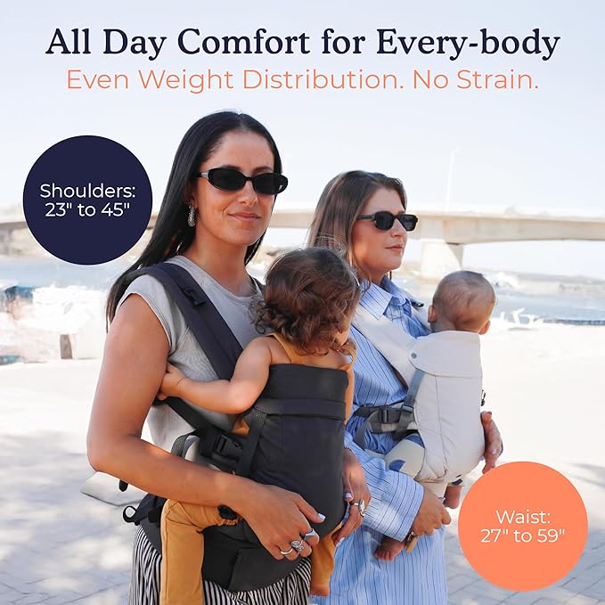 Beco Gemini 2.0 Baby Carrier Newborn to Toddler with M-Cloud™ Support - 4-Position Baby Carriers, Certified Hip-Healthy Newborn Carrier, Fully Adjustable to Fit All Parents (7–35 lbs) - Beige