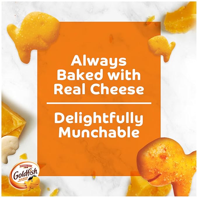 Goldfish Crackers Say Cheeeese Variety Pack with Cheddar, Pizza and Parmesan, Snack Packs, 20 Ct (Pack of 2)