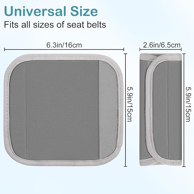Seat Belt Cover Pad for Baby, Soft Seatbelt Cushion Covers for Kids 2Pcs Car Seat Strap Shoulder Pads for All Car Seats, Stroller, High Chair