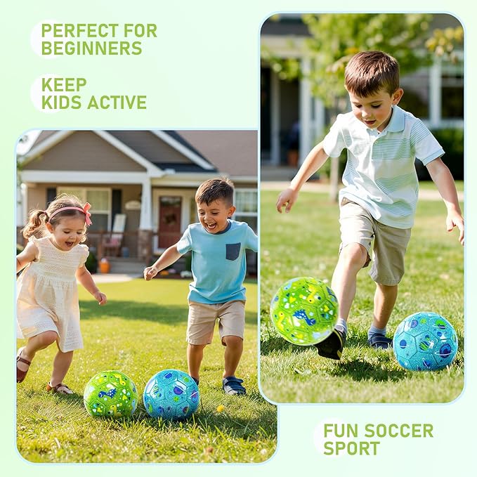Toddler Soccer Ball Size 2 - Small Soft Kids Ball 2 Pack for Ages 1-3 3-5 - Cartoon Sports Toy Boys Girls - Soccer Gift for Indoor Outdoor Games - Birthday/First/Valentine Gift for Toddlers Kids