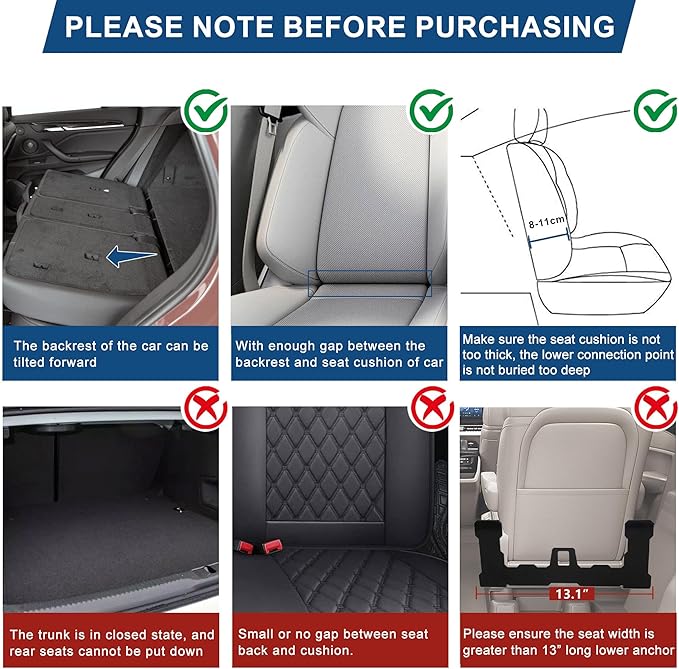Car ISOFIX Mount Bracket Child Safety Seat Mount Bracket Universal Car Seat Latch Bracket for ISOFIX Interface Restraint Anchor Mounting Kit