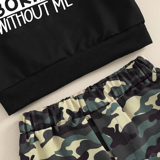 wdehow Toddler Kids Baby Boy Fall Outfits 1T 2T 3T 4T 5T Letter Print Long Sleeve Tops Camouflage Pants Winter Clothes Sets