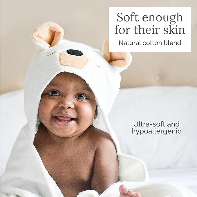 Natemia Premium Hooded Baby Towels - Ultra Soft Baby Bath Towel with Animal Design, Toddler Bath Towel, Newborn Towels for Boys and Girls - Brown Lion