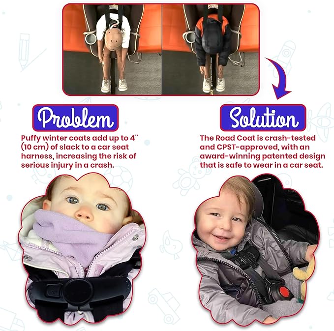 ONE KID The Road Coat Down | Car Seat Safe Winter Jacket | Crash Tested | Unisex | 12 Months-8 Years