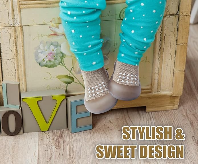 Baby Sock Shoes Boys Girls First Walking Shoes Non-Slip Slippers Soft Sole Sneakers Toddler Infant Babygirl