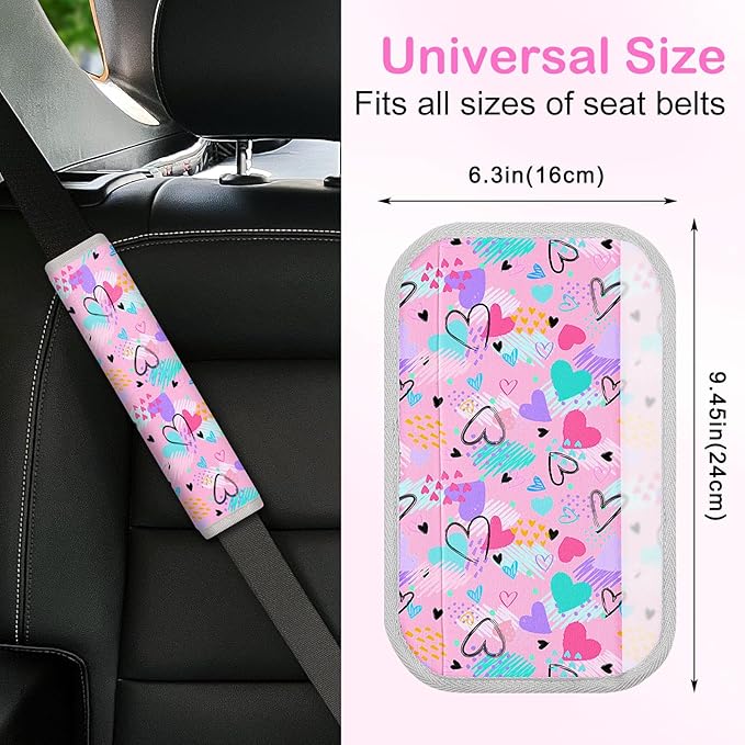 Seat Belt Cover Pad for Baby, Soft Seatbelt Cushion Covers for Kids 2Pcs Car Seat Strap Shoulder Pads for All Car Seats, Stroller, High Chair
