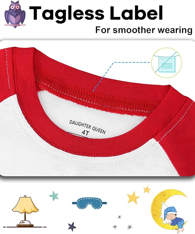 DAUGHTER QUEEN Boys 100% Cotton Long Sleeve Pajamas Size 18Months-12Years