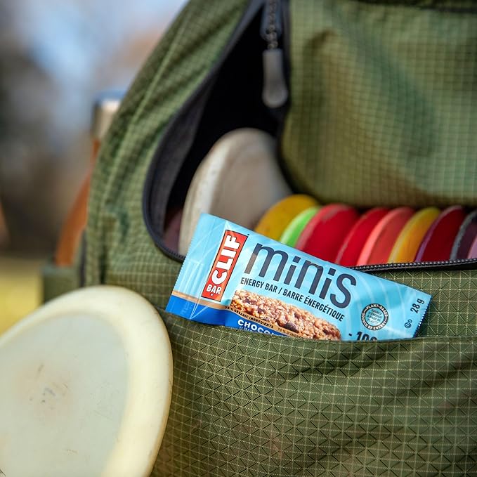 CLIF BAR Minis - Chocolate Chip - Made with Organic Oats - 4g Protein - Non-GMO - Plant Based - Snack-Size Energy Bars - 0.99 oz. (20 Pack)