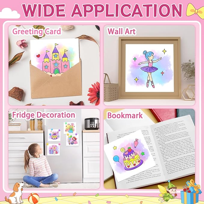 SOCOLER Paint with Water Coloring Books for Toddlers,Princess and Party Theme Mess Free Watercolor Painting Papers for Kids Water Color Paint Kit Art Craft Birthday Gift for Ages 1-3, 4-8