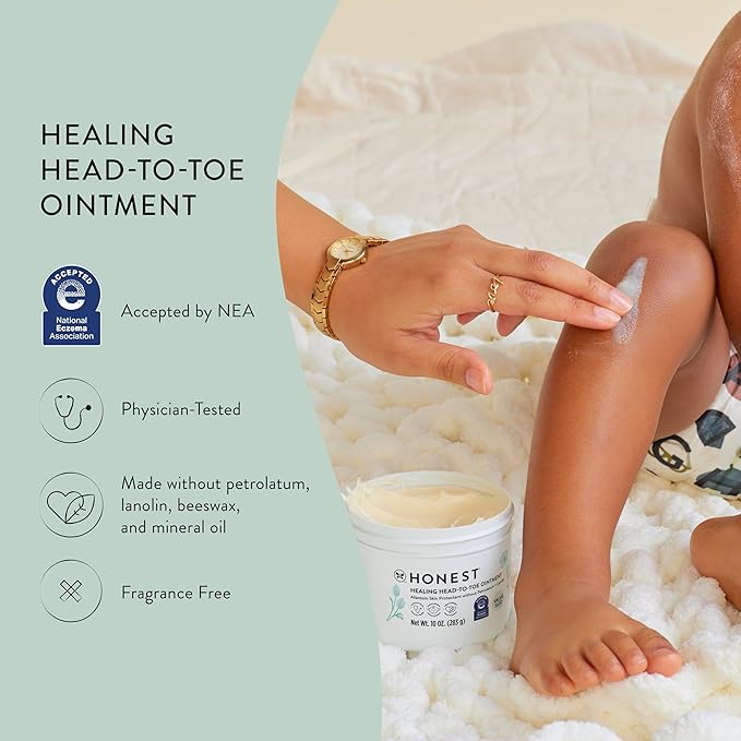 The Honest Company Head-to-Toe Multi-Purpose Healing Ointment, Hypoallergenic Fragrance-Free Vegan, 10 oz