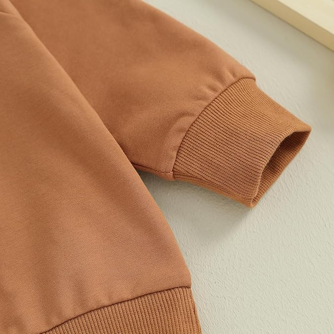 Toddler Baby Boy Clothes Solid Color Long Sleeve Crewneck Sweatshirt Top Casual Pants Set 2Pcs Fall Winter Outfits