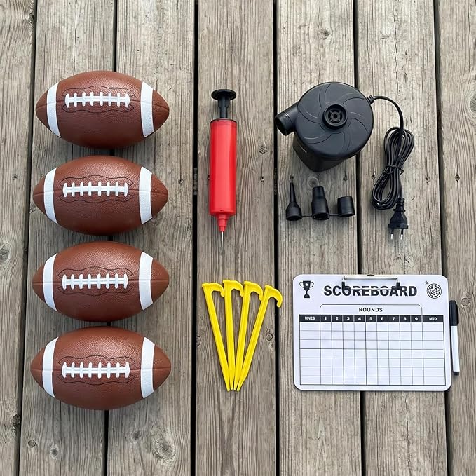 6FT Giant Inflatable Football Target Toss Game - Fun Indoor & Outdoor Yard Games for Kids & Adults, Football Party Throwing Games, Carnival Games, Camping & Tailgate Lawn Activities