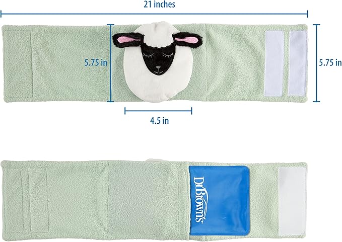 Dr. Brown's Infant Gripebelt Heated Belly Band, Soothe Baby's Tummy with Gentle Warmth and Compression, Lamb, 0m+