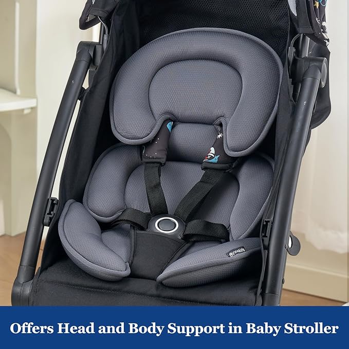 Innokids Head and Body Support Pillow Infant Car Seat Insert for Newborn to Toddler Stroller Cushion (Grey)