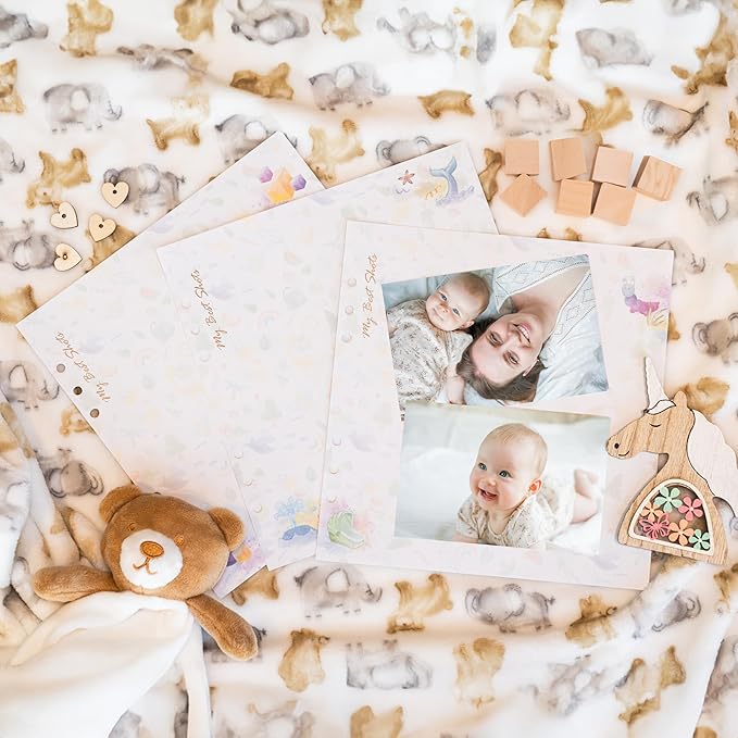 9" x 9" Extra Pages for Photos – Perfect Fit for Yulka Crafts Baby Memory Book “Choose Joy” 9" x 9" | 10 Additional Paper Sheets for Loose-Leaf Baby Photo Album Keepsake Journal - Refill Paper Set