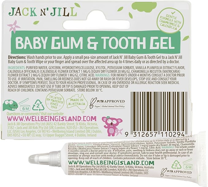 Jack N' Jill Baby Gum & Tooth Oral Gel for Teething Babies - Gentle Teething Essentials with Natural Chamomile & Calendula, No Added Sugars, Suitable for 4 Months & Upp - 0.5 oz (15g)