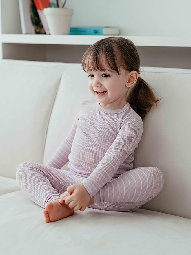 AVAUMA Stripe Pattern Baby Boys Girls Pajama Set Kids Toddler Snug fit Ribbed Sleepwear pjs for Daily Life Style