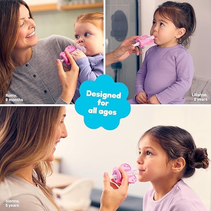 Medicine Dispenser, Butterfly - Liquid Medication Syringe for Newborns, Infants, Babies & Toddlers - Baby Medicine Kit with Pacifier Attachment for Accurate Dosing