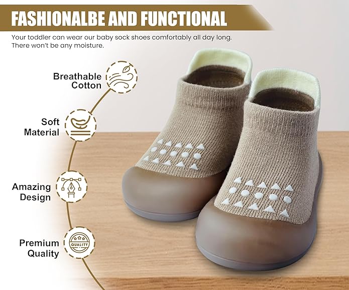 Baby Sock Shoes Boys Girls First Walking Shoes Non-Slip Slippers Soft Sole Sneakers Toddler Infant Babygirl