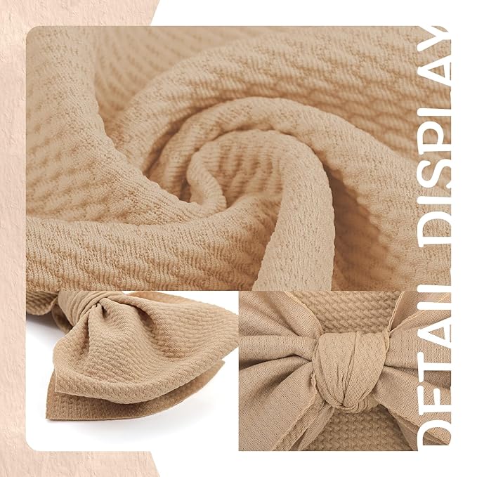 Super Durable Soft Knot Headbands with Hair Bows Infant Toddlers Kids Hair Accessories Beige Black Headband for Newborn Baby Girls