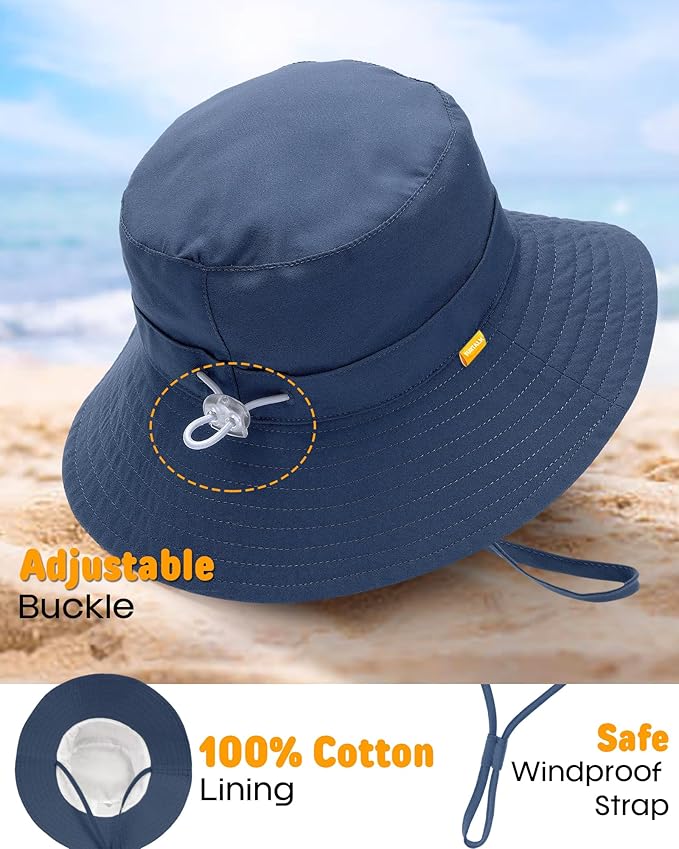 FURTALK Baby Sun Hat Smile Face Toddler Boys Girls Bucket Hat 0-5 Years Kids UPF 50+ Sun Protection Summer Hats