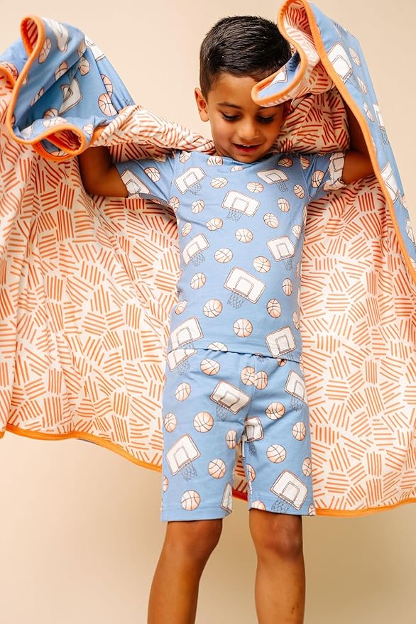 Copper Pearl Large Premium Knit Baby 3 Layer Stretchy Quilt Blanket 'Dunk' - Crib