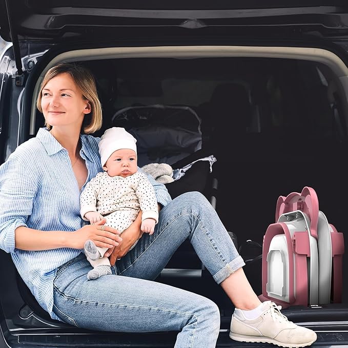 TPN Collapsible Baby Bathtub, Baby Bath Tub with Soft Cushion & Real-Time Thermometer, Baby Bathtub Infant to Toddler Tub (0-36 Months), Portable Newborn Travel Bath Tub
