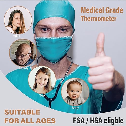 Amplim No-Touch Infrared Forehead Thermometer for Humans | Medical-Grade Temporal Artery Thermometer | 1-Second Fast Read with LED Display & Fever Alarm for Baby and Adults