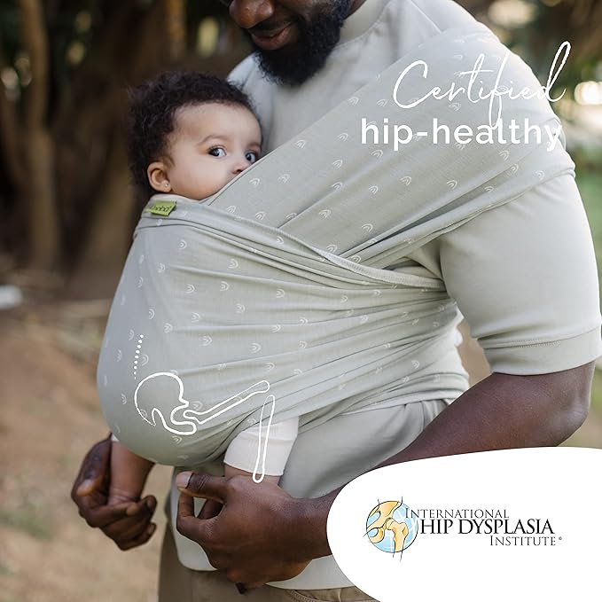 Boba Baby Wrap Carrier – Original Baby Sling Carrier for Newborns (7–35 lbs), Soft, Secure, Hands-Free & Ergonomic, Ideal for Comfortable Bonding, New Parents (Serenity Sage Rainbows)