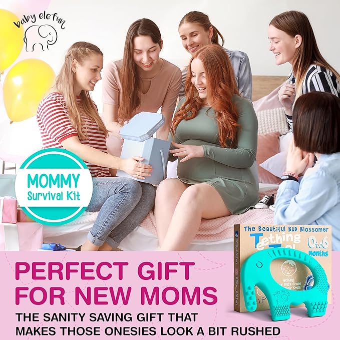 Baby Elefun Baby Teething Rings 5X Pain Relief Zero Delay 0-6 Months Turquoise