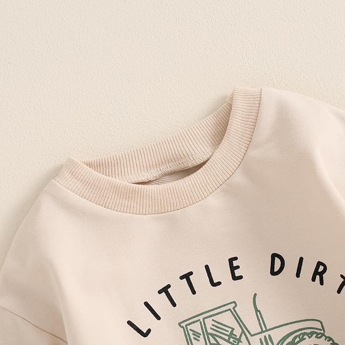 fhutpw Toddler Baby Boy Clothes Funny Letter Long Sleeve Sweatshirt Pullover Top Jogger Pants Fall Winter Outfits