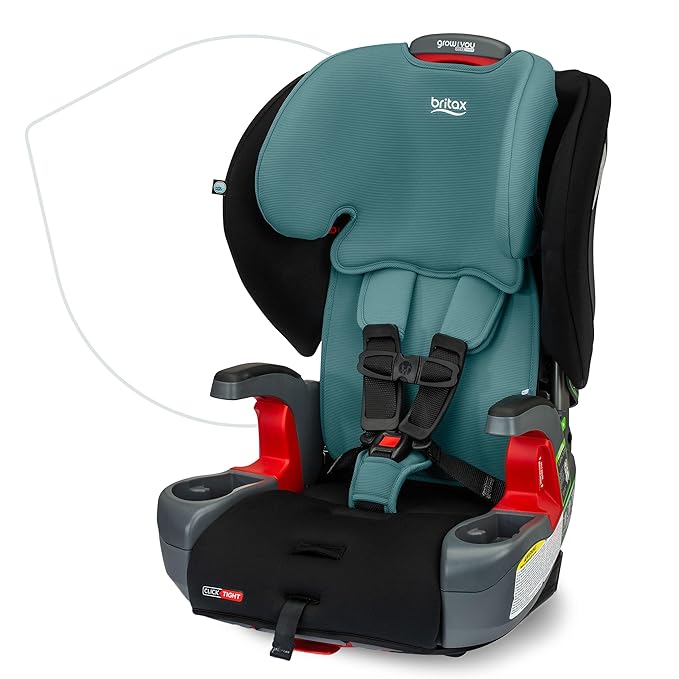 Britax Grow with You ClickTight Harness-2-Booster Car Seat, 2-in-1 High Back Booster, Green Contour