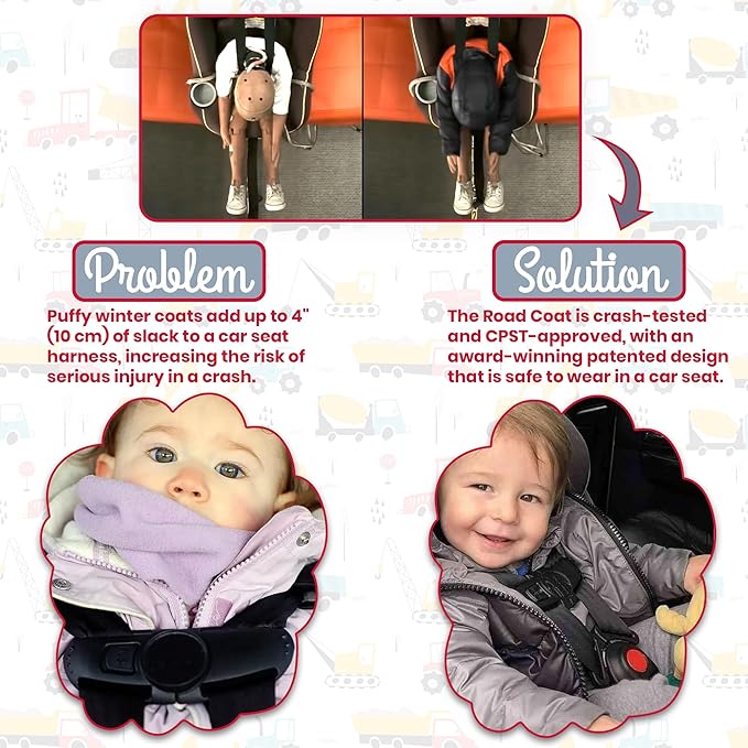 ONE KID The Road Coat Down | Car Seat Safe Winter Jacket | Crash Tested | Unisex | 12 Months-8 Years