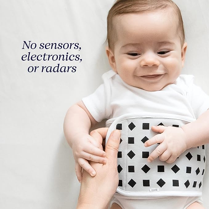 Nanit Breathing Wear Band - 100% Cotton, Works with Nanit Pro Baby Monitor to Track Breathing Motion Sensor-Free, Fits Newborns and Infants