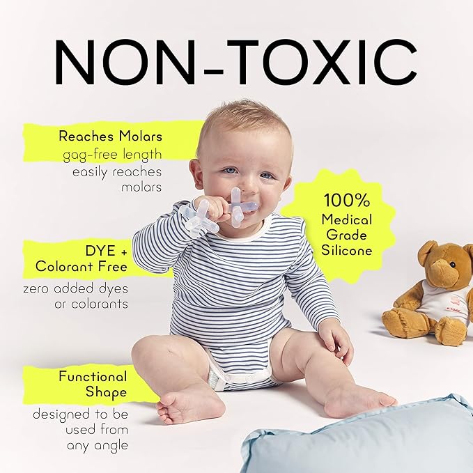 Silicone Baby Teething Toys - Baby teether for Infants, Toddlers, Newborns, CPSIA Certified, FDA Formulated Material