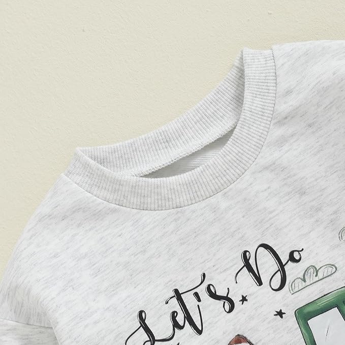 Baby Boy Fall Clothes Set Long Sleeve Letter Print Sweatshirt Pants Toddler Infant Outfits 6 12 18 24 Months 2T