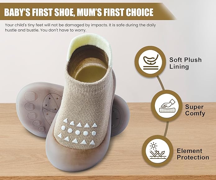 Baby Sock Shoes Boys Girls First Walking Shoes Non-Slip Slippers Soft Sole Sneakers Toddler Infant Babygirl