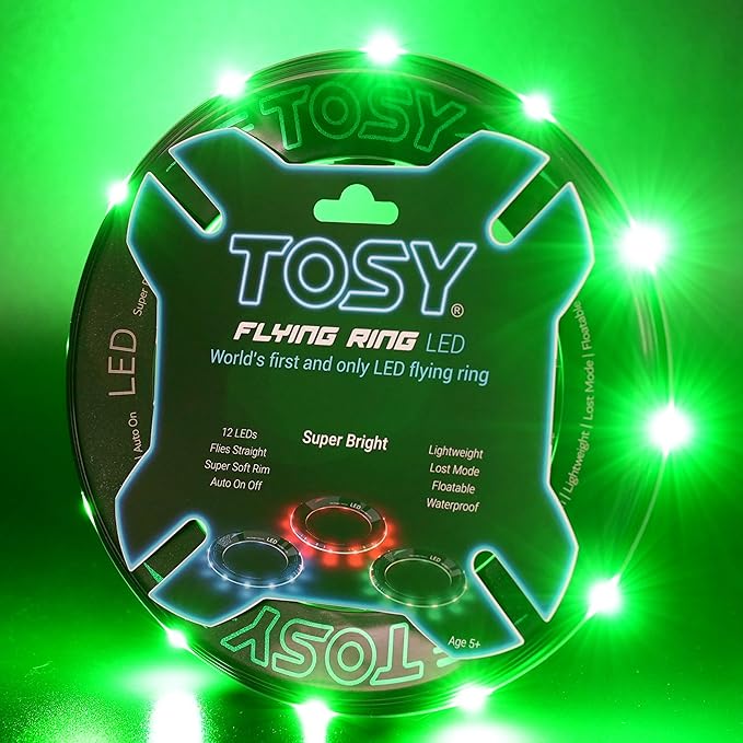 TOSY Flying Ring - 36 RGB Multicolor or 12 Monocolor LEDs, Super Bright, Lost Mode, Auto Light Up, Valentine Easter Gift for Kid/Teen/Boy/Girl, Safe, Waterproof, Pool/Beach/Camping Toy