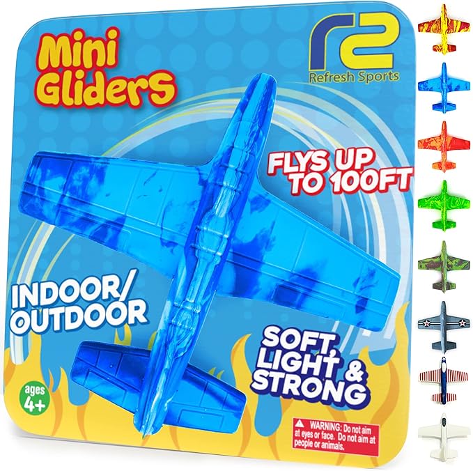 Airplane Toy Foam Airplanes for Kids - Best Easter Stuffers for Boys & Girls - Easy Throwing Air Planes - Gift Idea Toy Games - Styrofoam Plane Glider - Great Gifts for Ages 4 5 6 7 8 9+ Year Old