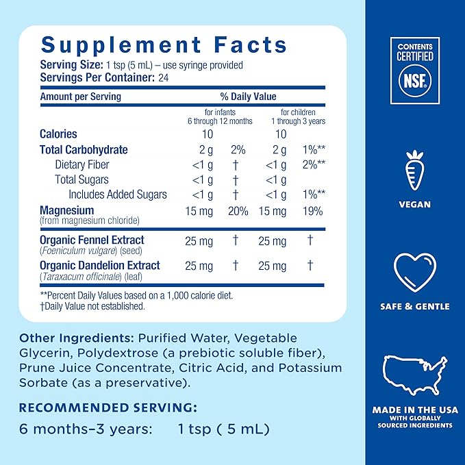 Mommy's Bliss Constipation Ease + Prebiotics, Relieves Occasional Constipation, Gentle & Safe, No Harsh Laxatives, 4 Fl Oz Bottle (Pack of 1)